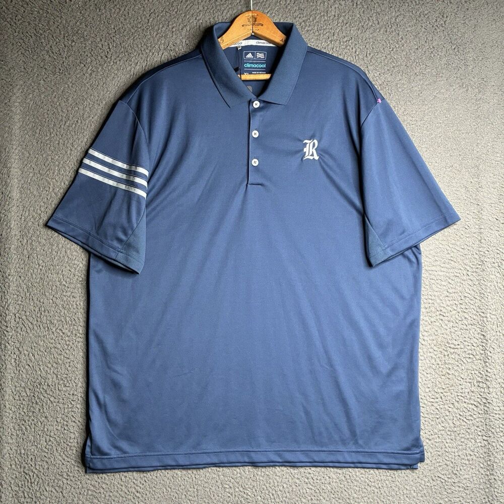 NWT Mens XL Adidas Rice Owls University Navy Blue Polo Climacool